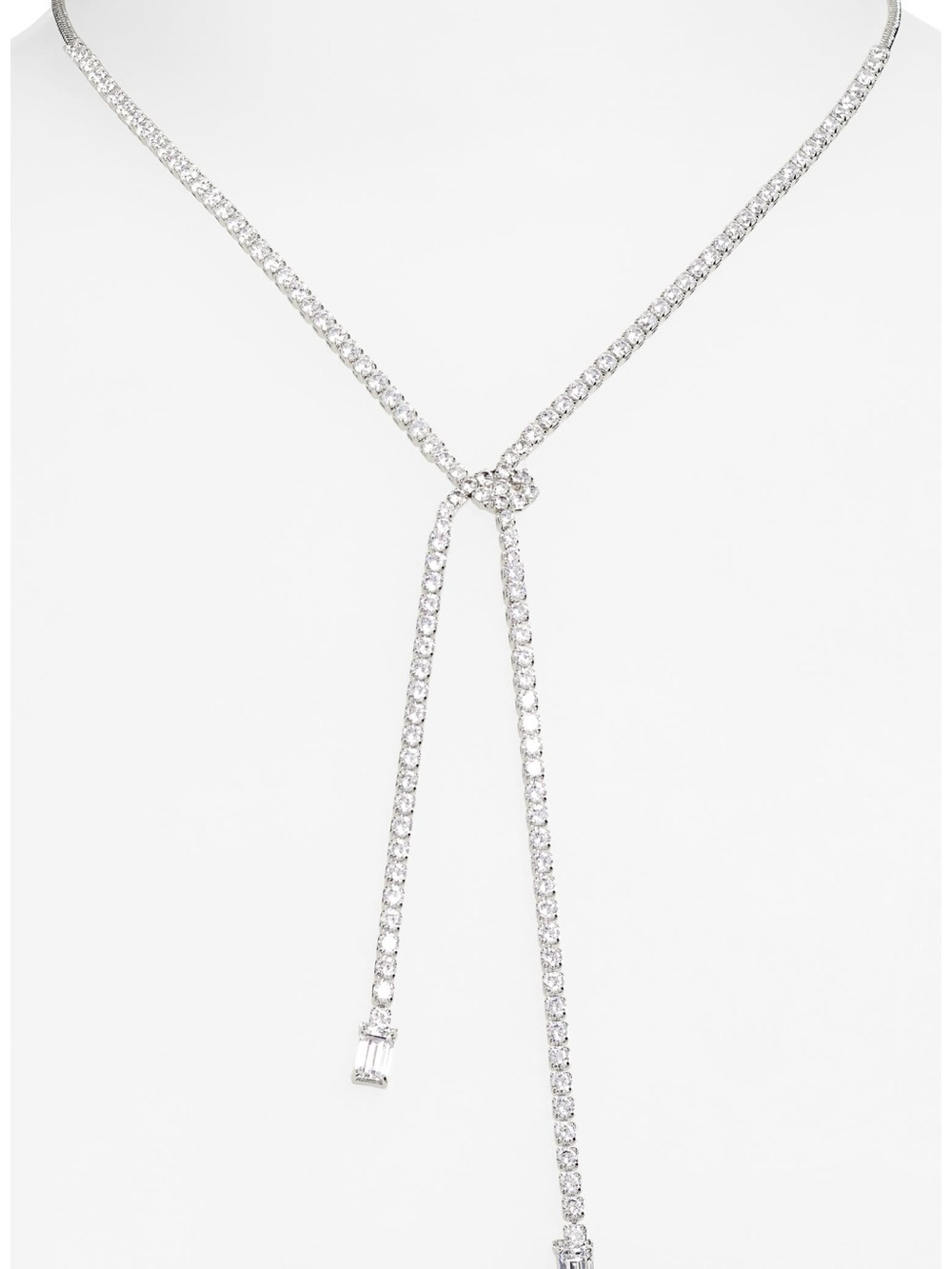 Cubic Zirconia Knotted Tennis Y-Necklace